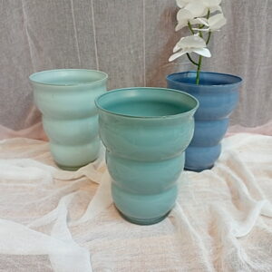 Βάζο γυάλινο Ιταλίας 3 αποχρώσεις 14,5Χ14,5Χ19,5 εκ.τμχ.