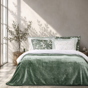 Coperta Κουβέρτα Βελουτέ Υπέρδιπλη 220x240εκ. Forest Green Nima
